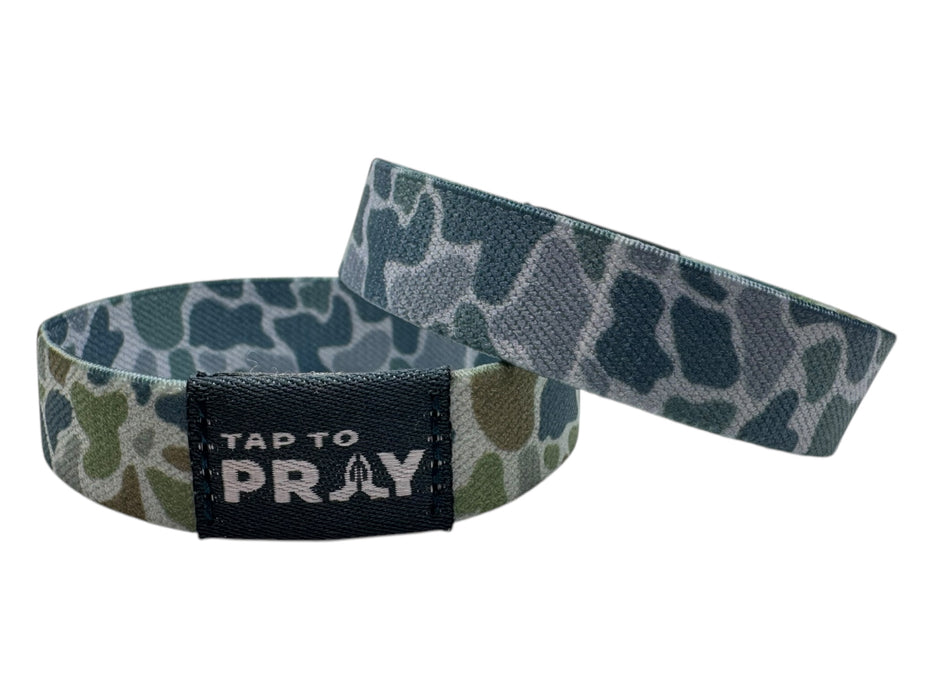 Tap To Pray™ Wristbands - River Rock Camo Moss & Slate