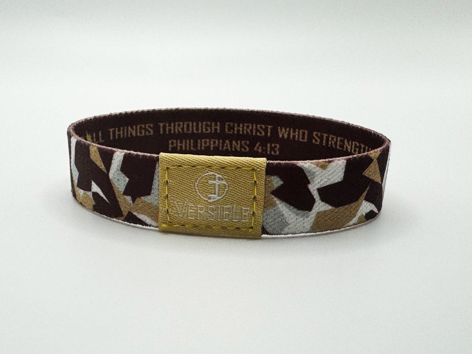 Team Camo / Philippians 4:13 Wristband