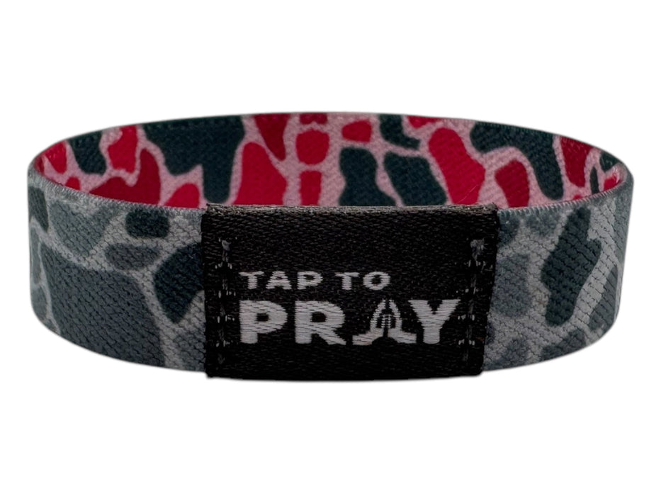 Tap To Pray™ Wristbands - River Rock Camo Pink & Ash