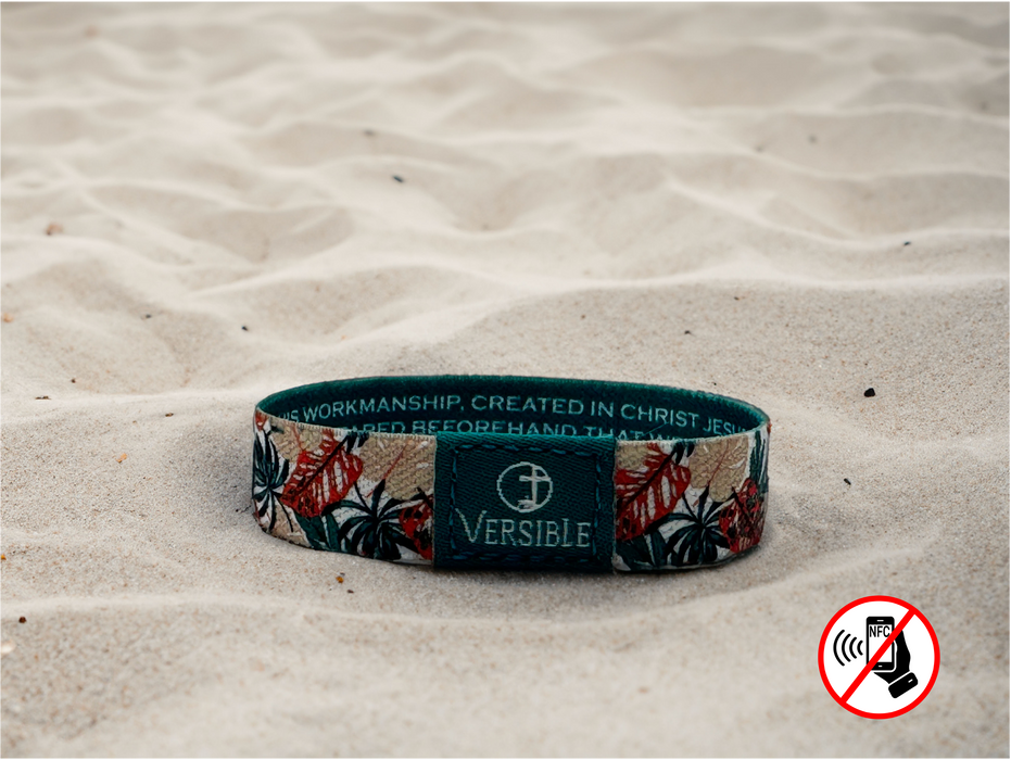 Versible® Wristbands - Tropical Palms / Ephesians 2:10
