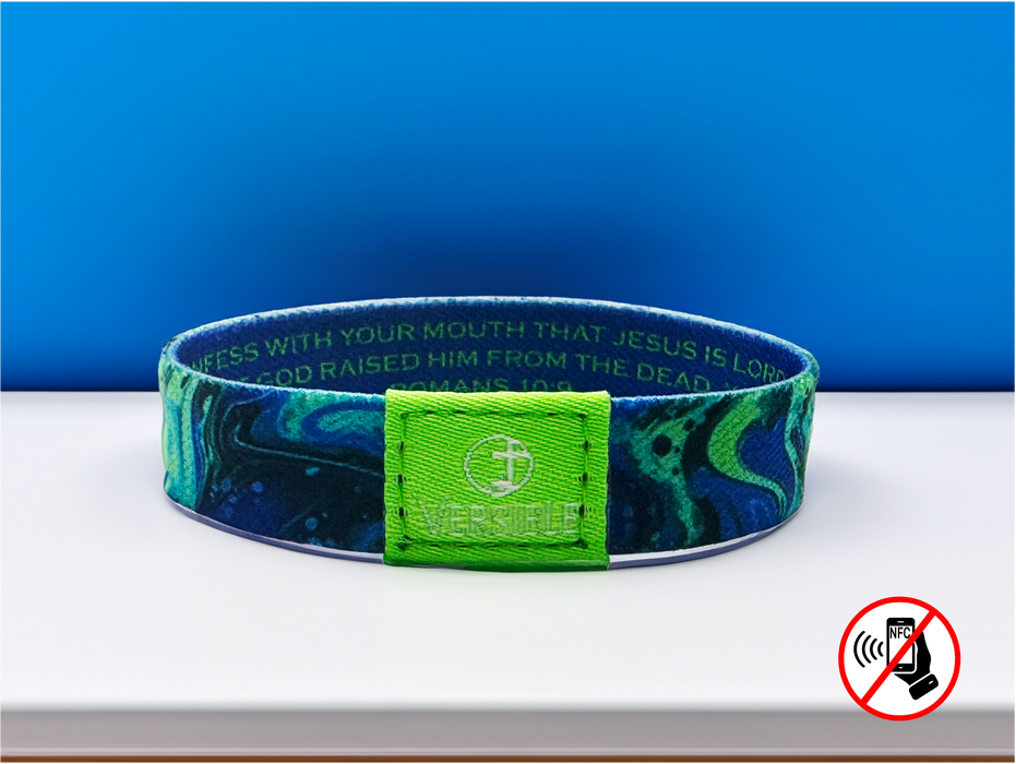 Versible® Wristbands - Cosmic Tide / Romans 10:9