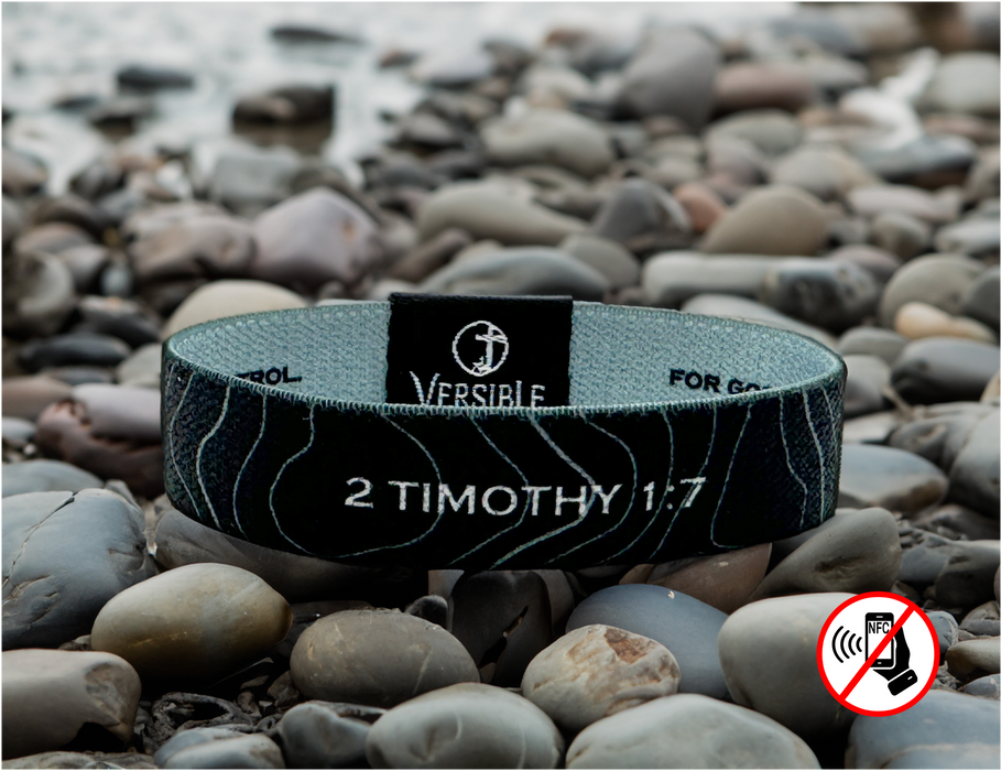 Versible® Wristbands - Black Topography / 2 Timothy 1:7