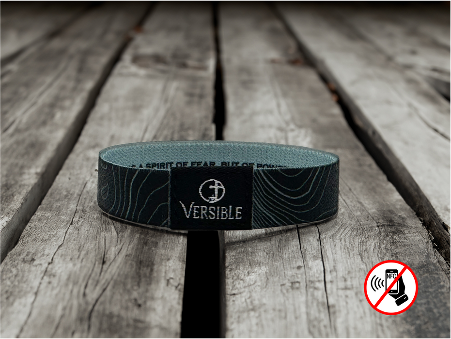 Versible® Wristbands - Black Topography / 2 Timothy 1:7
