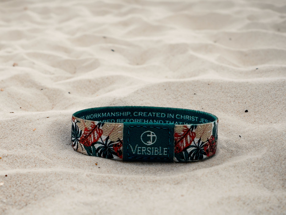 Tropical Palms / Ephesians 2:10 Wristband