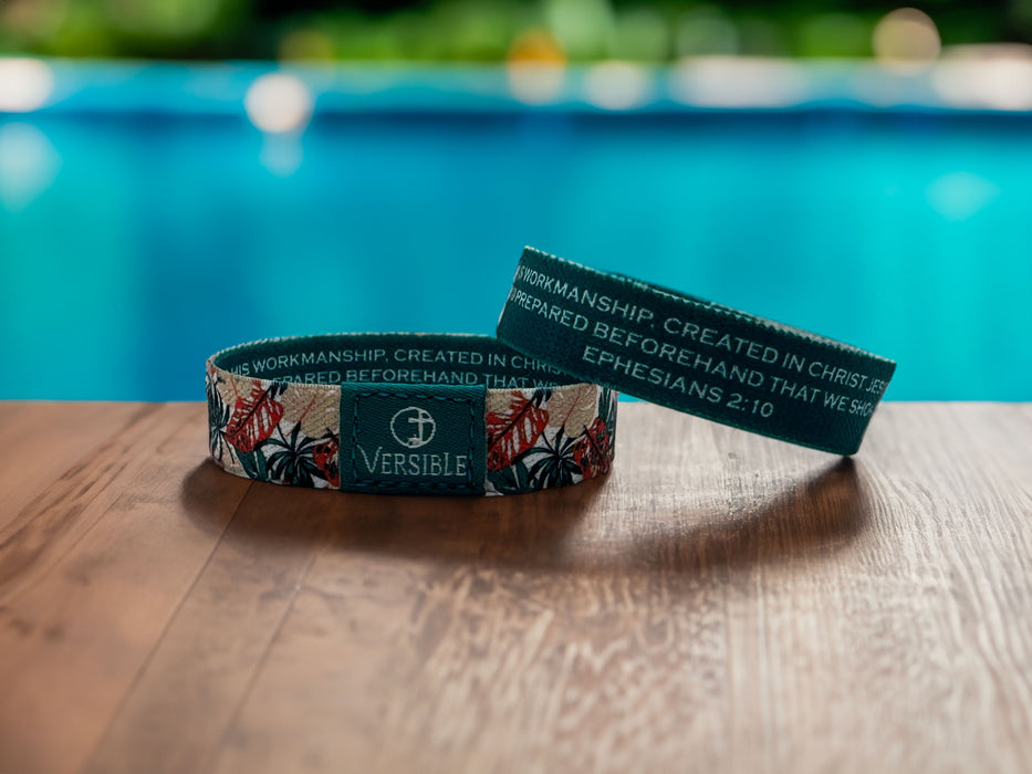 Tropical Palms / Ephesians 2:10 Wristband