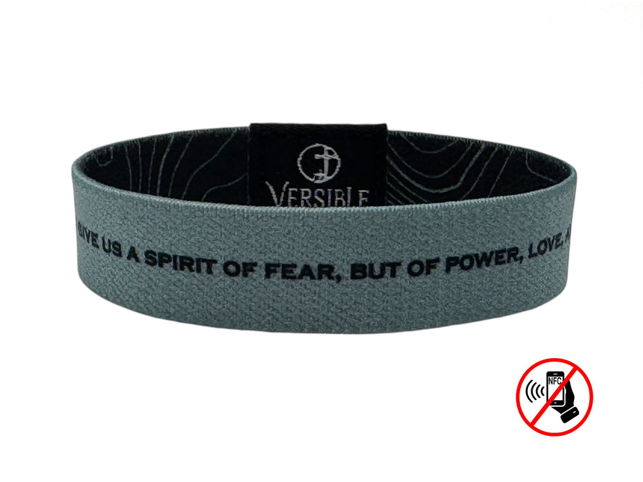 Versible® Wristbands - Black Topography / 2 Timothy 1:7