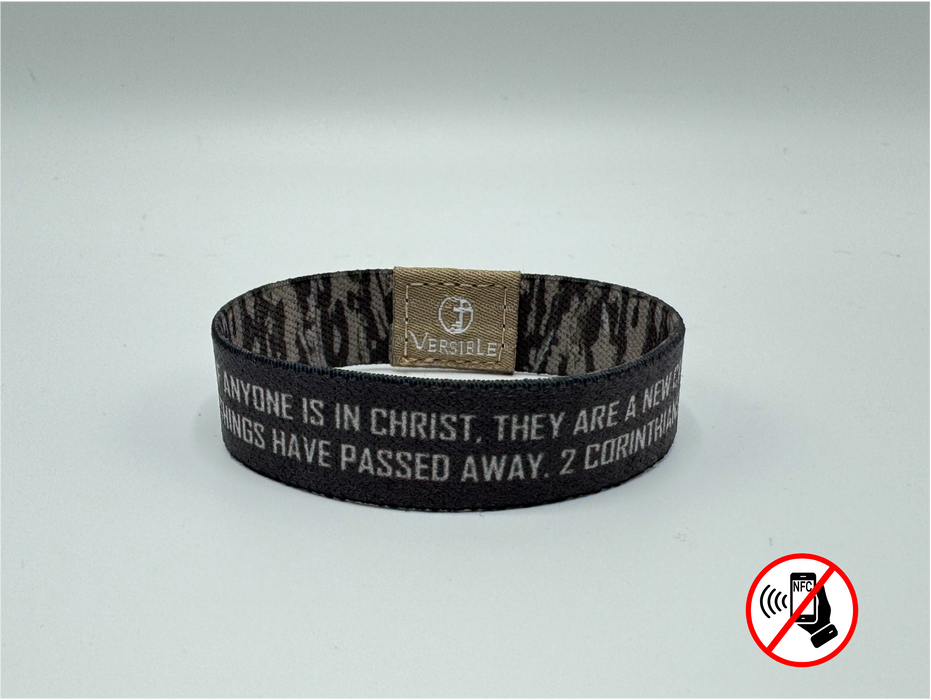 Versible® Wristbands - Tree Bark Camo / 2 Corinthians 5:17