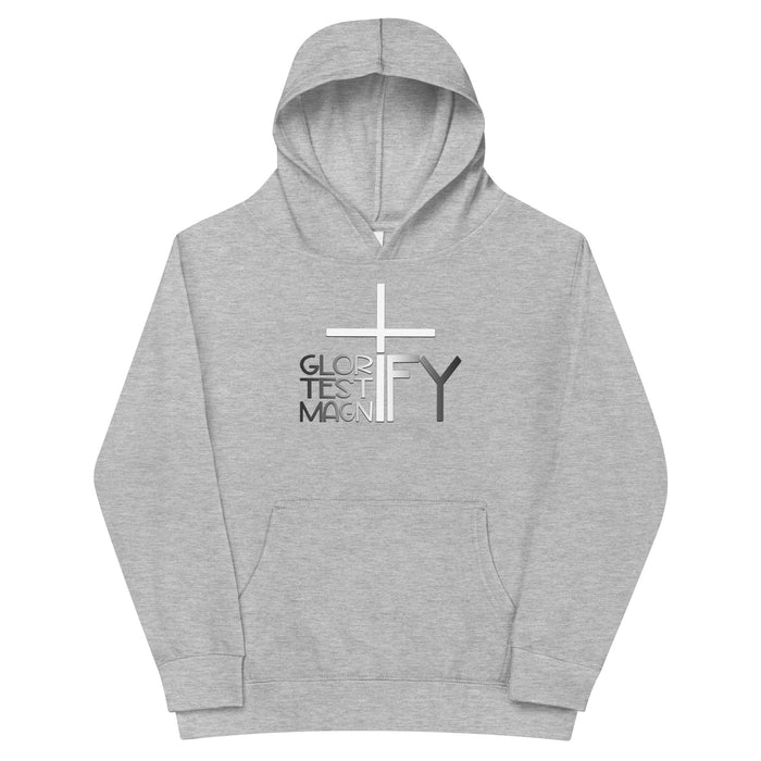 Glorify. Testify. Magnify. Kids fleece hoodie