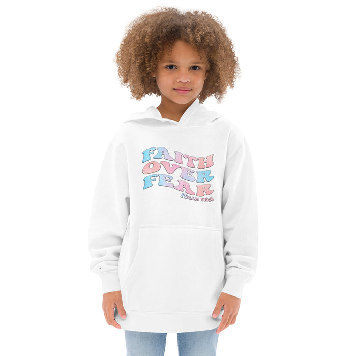 Faith Over Fear / Psalm 118:6 Kids White Hoodie