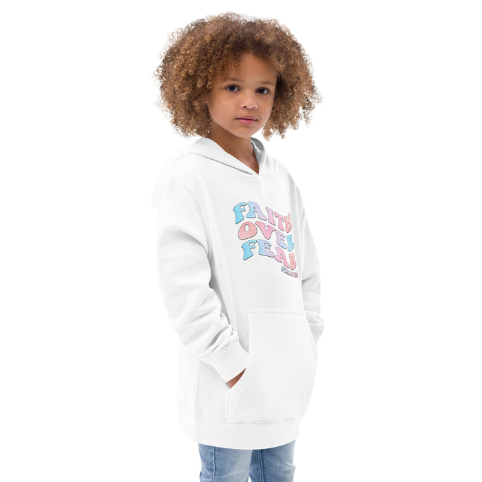 Faith Over Fear / Psalm 118:6 Kids White Hoodie