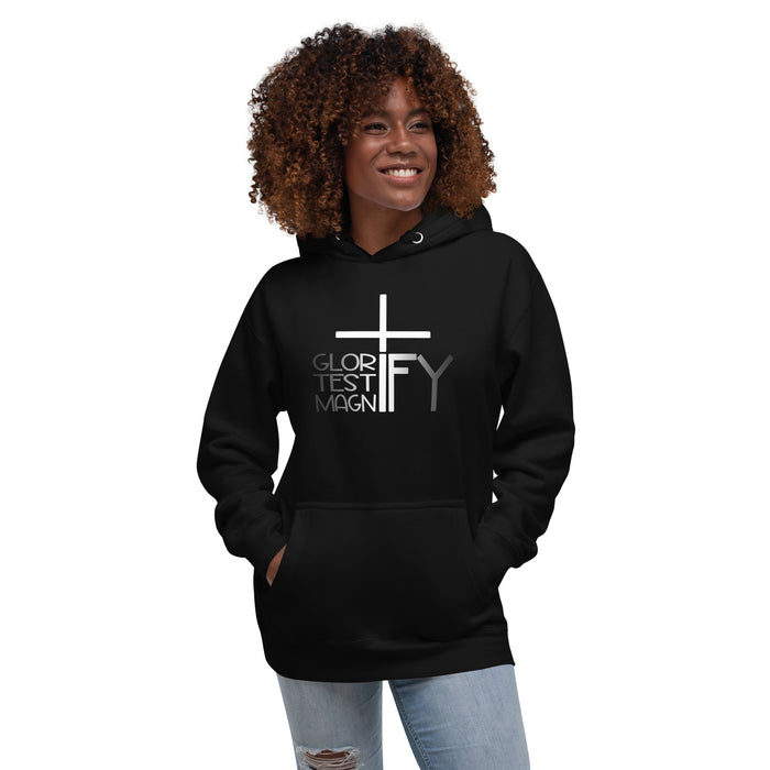 Glorify. Testify. Magnify. Unisex Hoodie